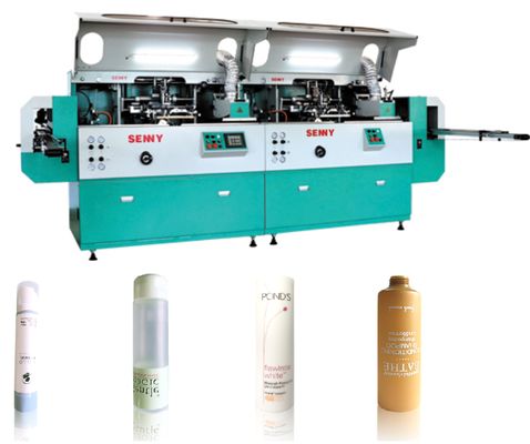 Machine d'impression sérigraphique à tube de durcissement UV 12 couleurs pour conteneurs 5000 pièces/heure
