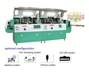 Machine d'impression automatique à écran de 5000 pièces par heure avec durcissement par UV-LED et traitement au plasma