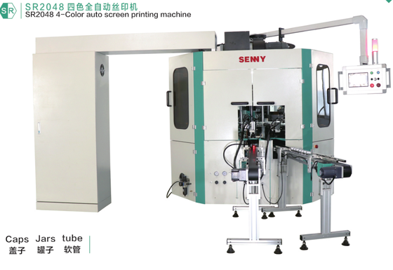 1-3 Color Fully Automatic UV Screen Printing Machine for Round Jars and Caps Up to 60pcs/min
