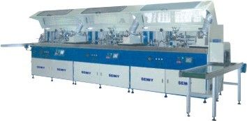 Machine d'impression à écran de formes complexes avec fonction d'estampage à chaud et d'étiquetage