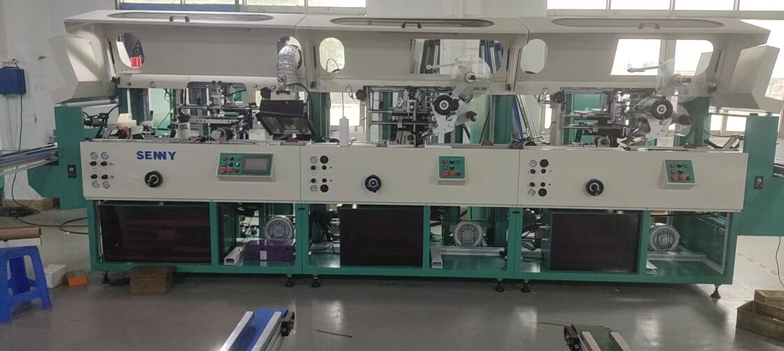 Machine de sérigraphie UV multicolore à écran facile à toucher et structure modulaire